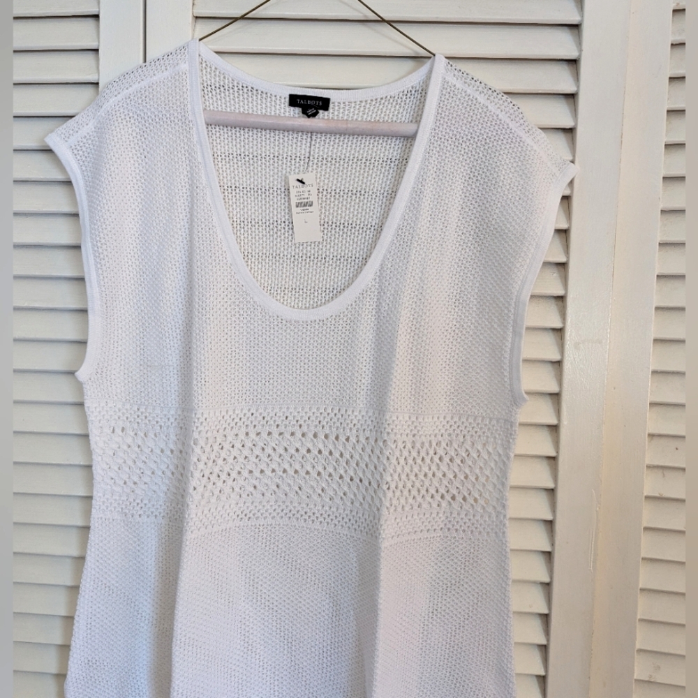 NWT Talbots White Crochet Tank Dress